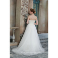 ED Bridal Strapless Sleeveless Lace Appliques Beads A Line White Wedding Gown